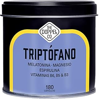 Triptofano con Melatonina e Magnesio + Vitamina B6, B5, B3 + Spirulina - 180 Capsule - 0,89 mg di Melatonina - 300 mg di Triptofano per il Buon Sonno - Energia, Concentrazione