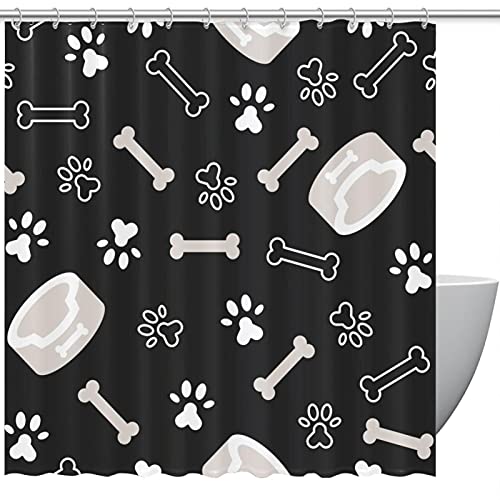 Rideau de douche imperméable anti-éclaboussures imprimé pattes de chat - 2