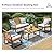 MFSTUDIO 4 Pieces Wicker Outdoor Small Wood Patio Furniture Set, Outdoor Patio Brown Rattan and Beige Cushions Set with Wood Table, Sofa, Chairs, Patio Wicker Furniture Set 4 Piece