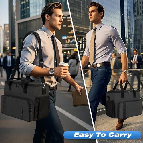 Image of CURMIO Portable Printer Carrying Case Compatible with HP Tango /Tango X, OfficeJet 200 /250, Wireless Mobile Printer Bag with 15.6 inch Laptop Sleeve and Accessory Pockets for Power Cable and Cartridges