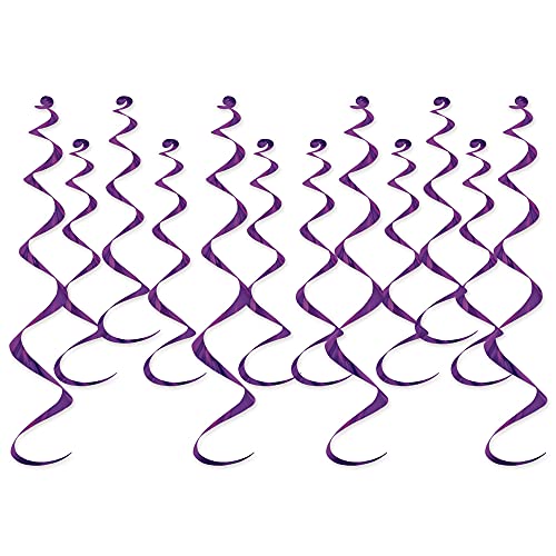 Tourbillons violets pour créer une ambiance d'anniversaire surprise lot de 12 suspensions