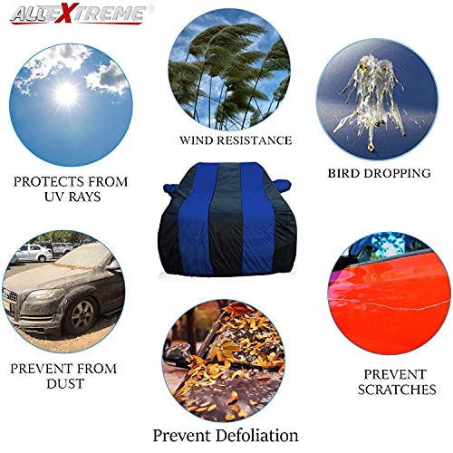 Image of Allextreme LLB5002 Car Body Cover Compatible with Land Rover Free Lander-2 Custom Fit Dustproof UV Heat Resistant Indoor Outdoor Body Protection (Navy Blue & Blue with Mirror)