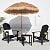 Y&M Adirondack Chair, Black Fire Pit Chairs, Outdoor Patio Chairs with Cup Holder, Weather Resistant HDPE Wooden Textured Patio Chairs, Perfect for Garden, Lawn, Deck, or Poolside