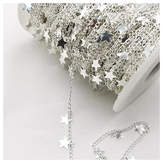 1 meter 7 mm stjärna kedja silver halsband KC guldkedja metall koppar kedjor för armband smycken tillverkning komponenter hantverk gör-det-själv