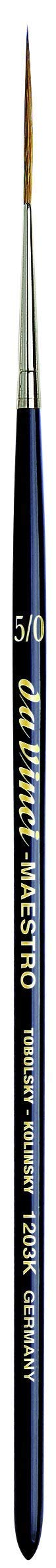 da Vinci Watercolor Series 1203k Maestro Paint Brush, Long Needle Liner/Rigger Kolinsky Red Sable, Size 5/0