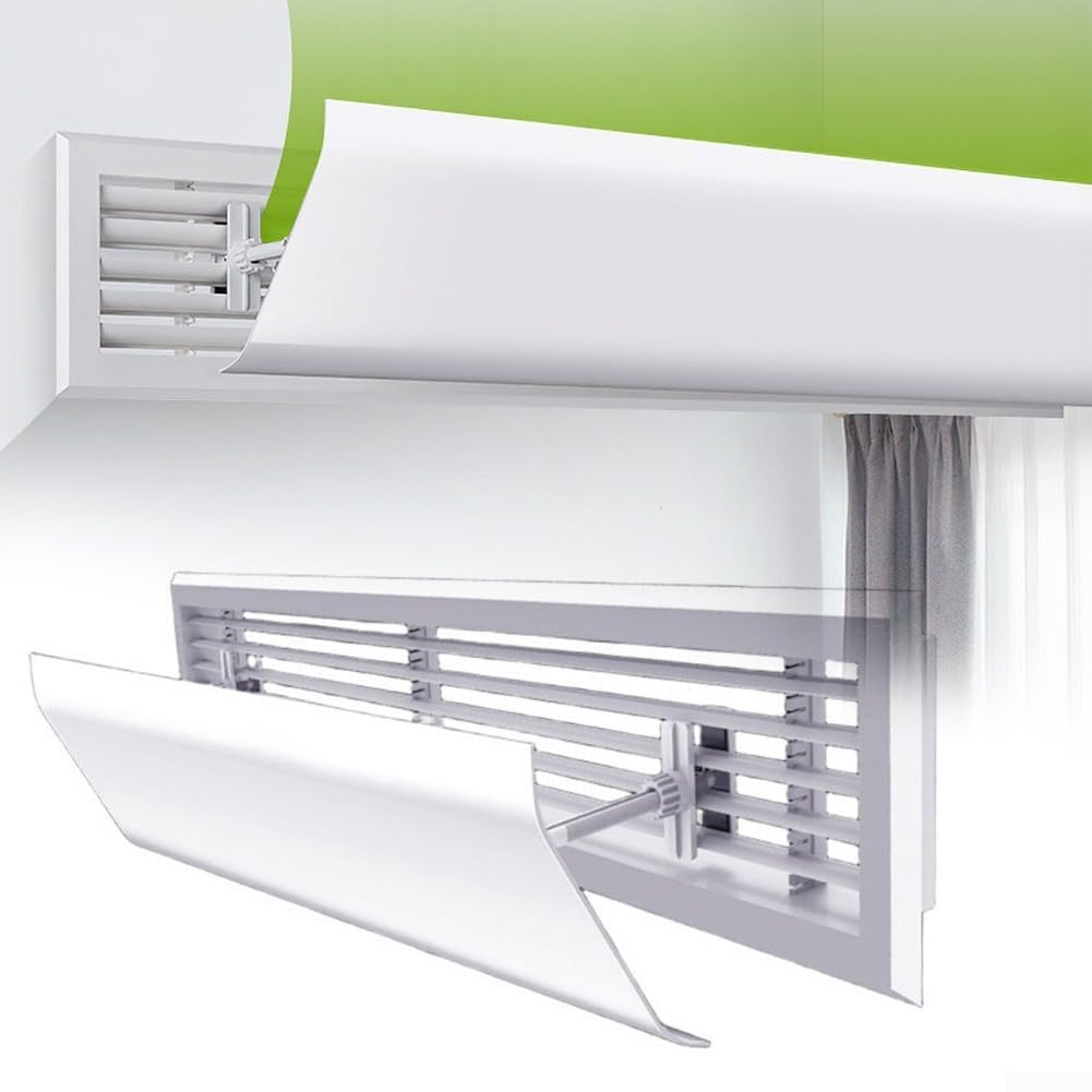Deflector de aire acondicionado para salida central de CA, PVC anti soplado directo con algodón impermeable, placa de rejilla blanca moderna de 20 x 40 cm o 20 x 60 cm (40)