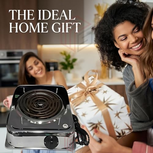 Image of Drumstone TopRated ๐๐๐๐ซ ๐๐๐ซ๐ซ๐๐ง๐ญ๐ฒ 699AID86 2000W Electric Hot Plate Single Burner with Copper Coil Heating, Heavy Switch, Fast Heating Portable Cooktop, Durable Chrome Body for Home Kitchen