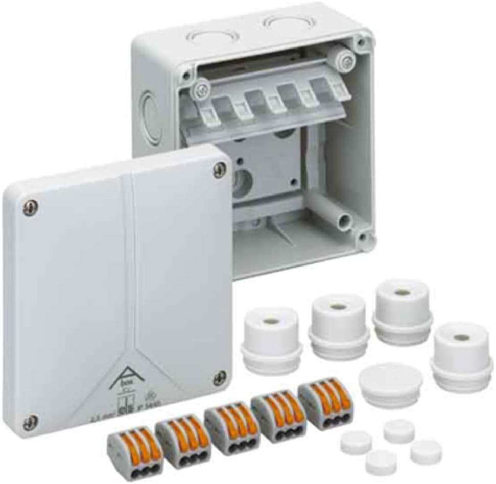 Spelsberg Junction Box – 110 x 110 x 67 mm, IP65, GR Abox SL-2.5 mm2 – 1196033, White