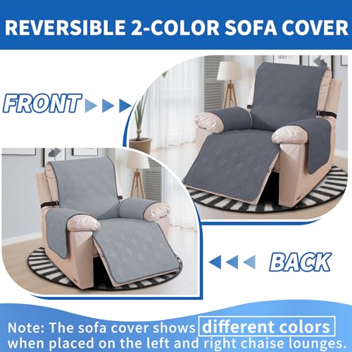 Ystyle Sesselschoner für Relaxsessel, Reversibler Sesselbezug mit Armlehne, Sesselüberwurf rutschfest… – Ansicht 2