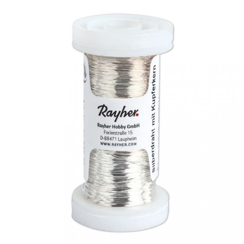 RAYHER HOBBY Rayher 2403600 Zilverdraad met koperen kern, diameter 0,25 RAYHER HOBBY Rayher 2403600 Zilverdraad met koperen kern, diameter 0,25