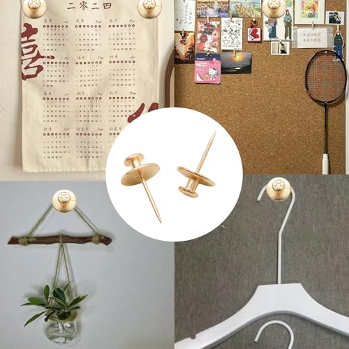 Image of 25 Pcs Gold Push Pins, Double Head Nails Decorative Tacks , Sturdy and Track-Less Wall Tacks for Easy Picture Hanging(Star Pattern)