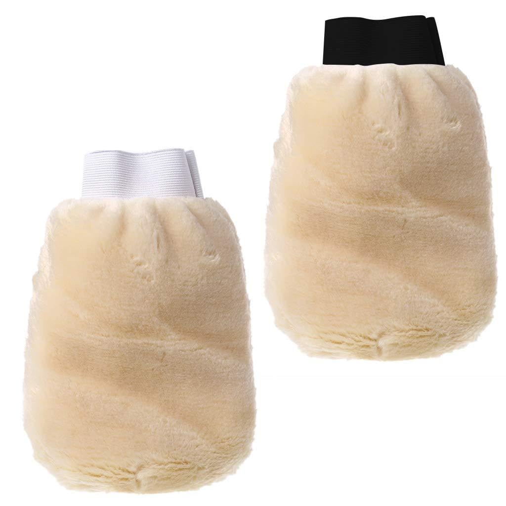 Yjcnelcr Soft Lambswool Sheepskin Wash Mitt Car Duster Window Cleaning Cloth Wax Detail Accessory Rag Sponge Brush Washable Glove Thermal Gloves For Kids