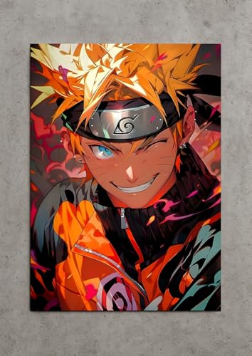 Image of NIJUKA Anime Printed Metal sheet Poster For Home And Room Decoration | For Anime Art Fans Boys And Girls (Naruto fan art collection)
