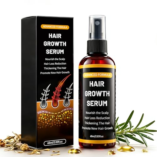 Hair Growth Serum with Rosemary Oil, Biotin & Niacinamide - Hair Loss Spray for Women & Men, Scalp Serum for Hair Thickening & Strengthening, 60ml