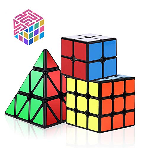 Vdealen Zauberwürfel Set, Professional Speed Cube Set mit 2x2 3x3 Pyramide Zauberwürfel, Einfaches Drehen & Flüssiges Spielen - Original Zauberwürfel Set für Anfänger und Profis