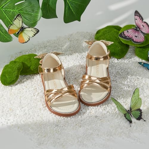 Image of PHIRAMIN Toddler Flower Girl Sandals - Girl Dress Shoes Toddler Little Kid Wedding Party