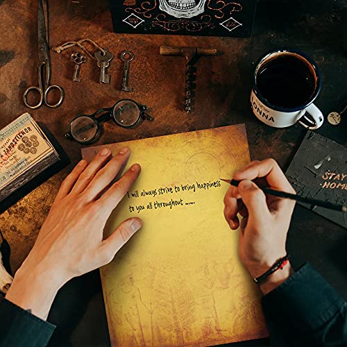 Anzon Mories Realistic Vintage Stationery Paper 102 Pieces - 32lb / 120gsm Heavy Weight Writing Stationary 8.5" x 11", 6 Antique Parchment Design, Printer Friendly, Both Sides Printed, Old Looking - Image 6