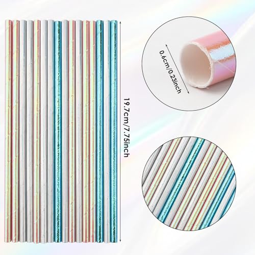 100 pitillos de papel multicolor desechables miniatura 2