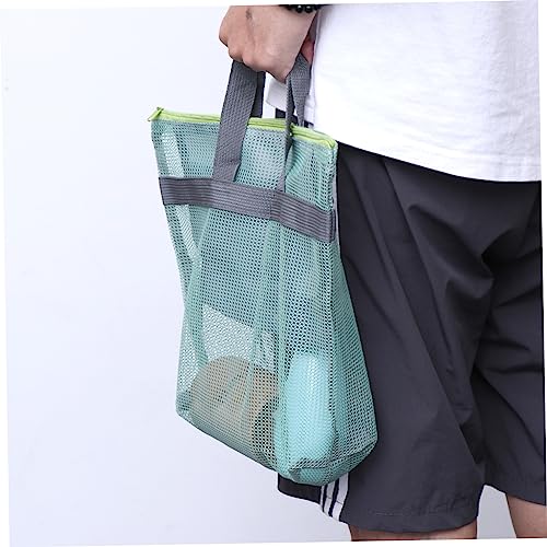 NOLITOY Large-Capacity Portable Mesh Tote Bag with Zippered Pocket for Women for Travel Beach or Pool Use Stylish and Functional Washing Storage Bag3