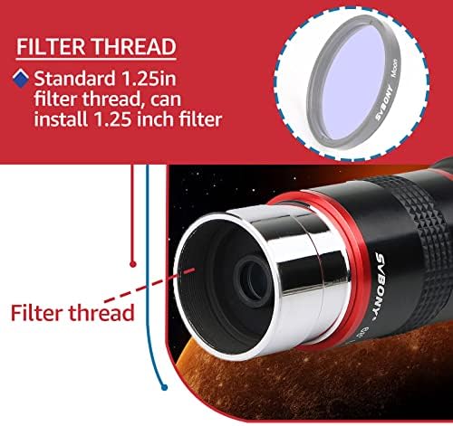 Svbony Telescope Eyepiece 6mm, 1.25" Planetary Eyepiece with 68° Wide Angle FMC Lens for Planet Observation Photography