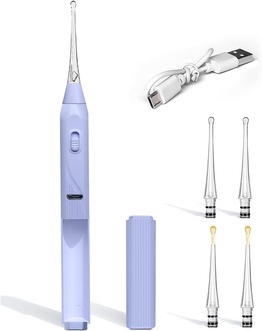 Ear Wax Removal Tool, Ear Cleaning Tool with USB Charging, Ear Wax Remover with Light Kids, Ear Cleaner with Built-in Storage Space, Upgraded Ear Wax Removal with Light for Kids & Adults
