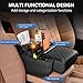 Universal Car Armrest Cushion Organizer, Leather Armrest Cover for Car, 5-in-1 Center Console Cover with Cup Holder, Tissue Box Slot, Mobile Phone Storage Slot, Black