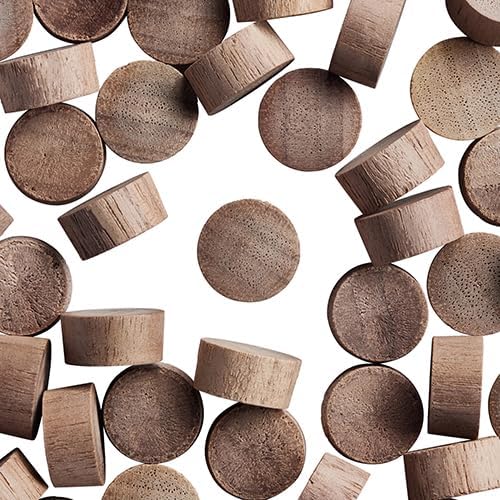 WidgetCo 1/2" Walnut Wood Plugs, End Grain, Woodworking Plugs, Can Be Sanded, Stained, or Painted, Can Be Sanded, Stained, Or Left Natural, Professional Grade (Qty 100)