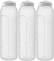 3 Jarra Garrafa De Água Suco Geladeira Tampa Higiênica 1,5 Litro Fina (Branco)