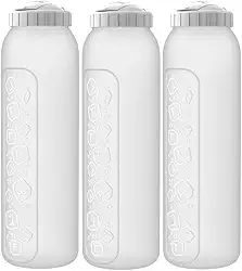 3 Jarra Garrafa De Água Suco Geladeira Tampa Higiênica 1,5 Litro Fina (Branco)