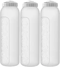 3 Jarra Garrafa De Água Suco Geladeira Tampa Higiênica 1,5 Litro Fina (Branco)