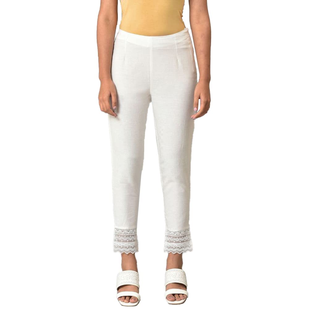 w for woman Women High Rise Cotton Blend Strechable Slim Pants | Cotton Blend Slim Pants | Trousers-picture-37