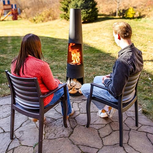 Sunnydaze-59-H-Steel-Outdoor-Chiminea-Fire-Pit-with-Built-in-Log-Holder-Metal-Fireplace-with-Chimney-Includes-Poker Sunnydaze 59 H Steel Outdoor Chiminea Fire Pit with Built in Log Holder Metal Fireplace with Chimney Includes Poker