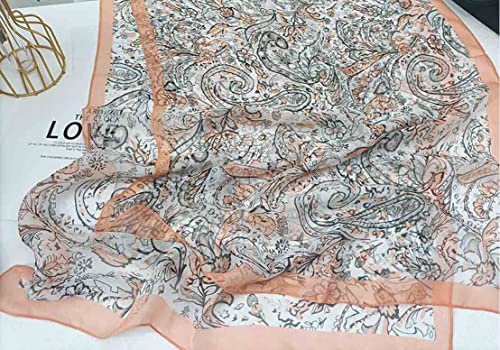 Image of Pokeedioty Scarfs for Women Lightweight Scarves Elegant Floral Pattern Sheer Scarfs Shawls Wraps