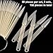 KINJOEK 3 Set Total 150 Pointed Tips Natural Nail Swatches Sticks, Nail Art Supplies Stiletto Practice Tips Display Board Sample Sticks with Ring for Nail Art Polish Color Test Display Home DIY