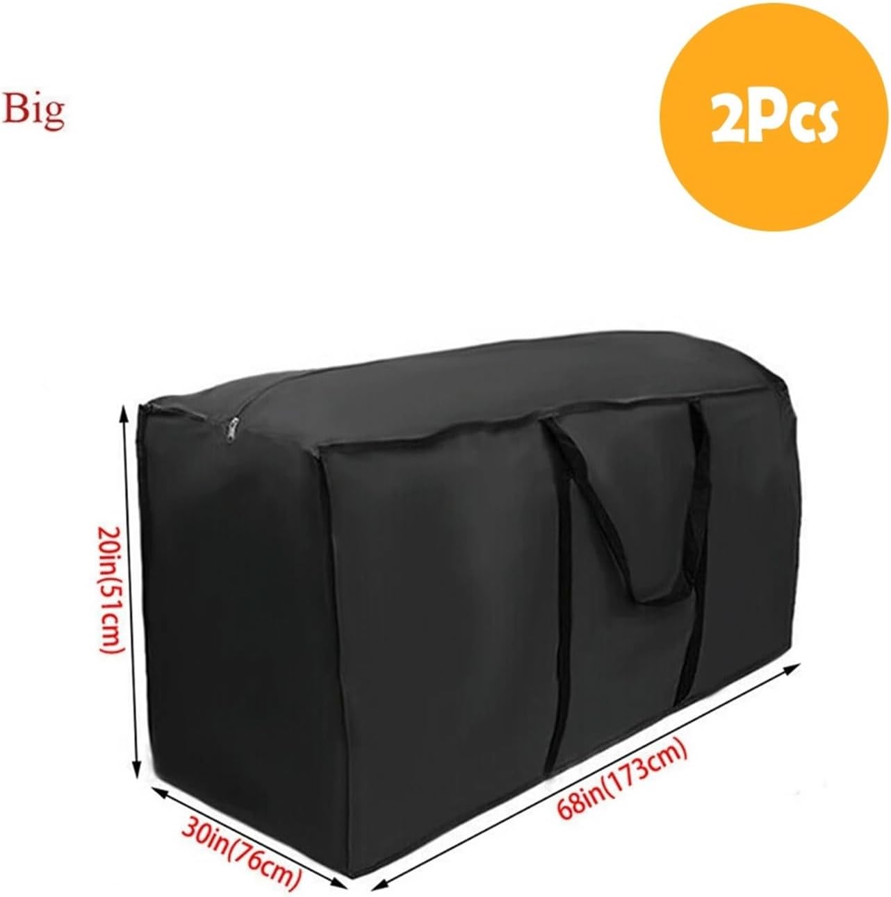 Furniture Cushion Storage Bag Garden Furniture Cushion Storage Bag Waterproof Rectangle Rip Proof 210D Oxford Fabric 1/2PCS(2pcs 173X76X51CM)
