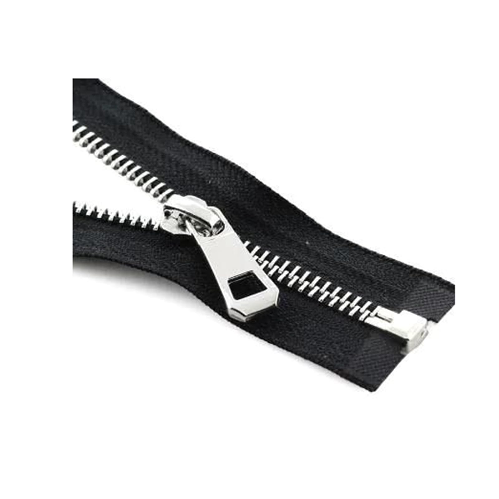 35-85 cm 5# Metal Zipper Open-end Zipper for Sewing Down Jacket Coat Clothing Sewing Accessories, Black, 65cm