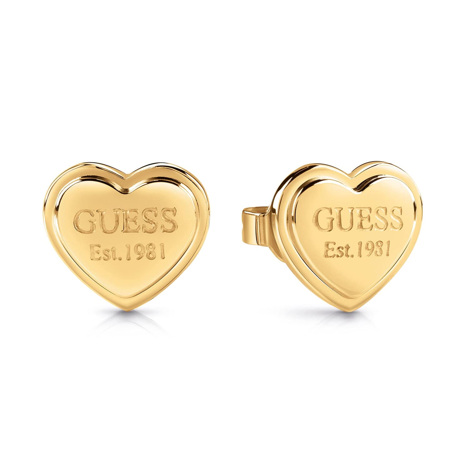 GuessPendientes para mujer, diseño de corazón, color dorado, JUBE02179JWYG, Acero inoxidable