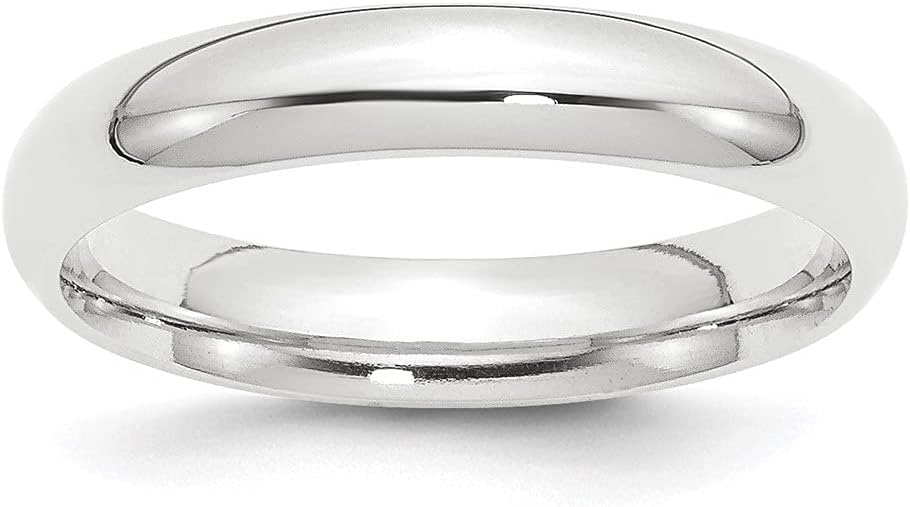 Diamond2Deal Platinum 4mm Comfort-Fit Engagement Wedding Band Ring Size 10.5