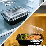 KUMD 40-Piece Réglé (20-Pack) 32oz Conteneurs de préparation de repas avec lids - Réutilisable 1 Compartiment Entreposage alimentaire & Conteneurs congélateurs, Micro-ondes / Lave-vaisselle en sécurité, BPA Gratuit