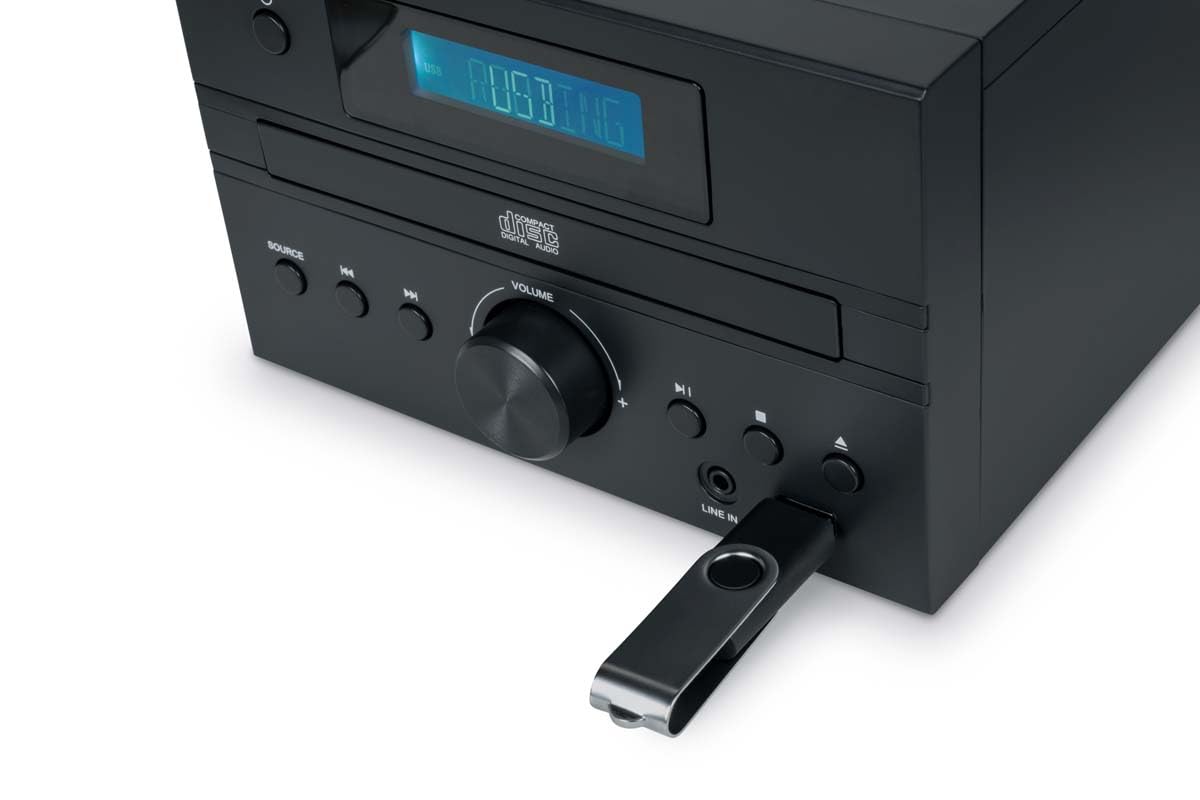 Thomson Micro Chaine Bluetooth Radio CD MP3 (Bois et Noir)