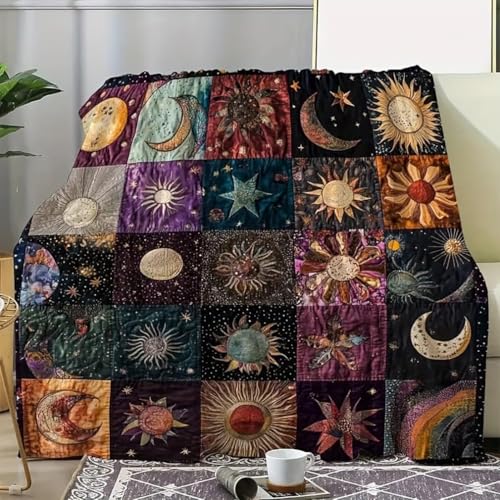 Moisland Bohemian Sun and Moon Flannel Blanket (#130 * 150cm)