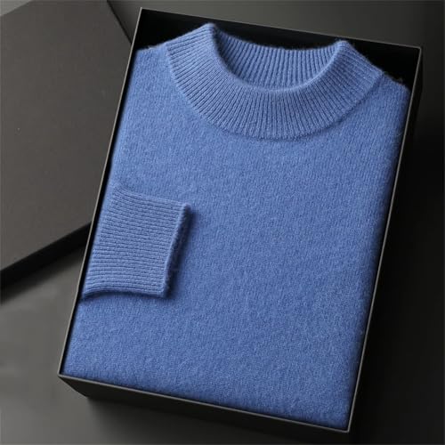 Thickened Sweater for Men Cashmere Knitted Sweater Pullover Mock Neck Solid Knitwear Tops4