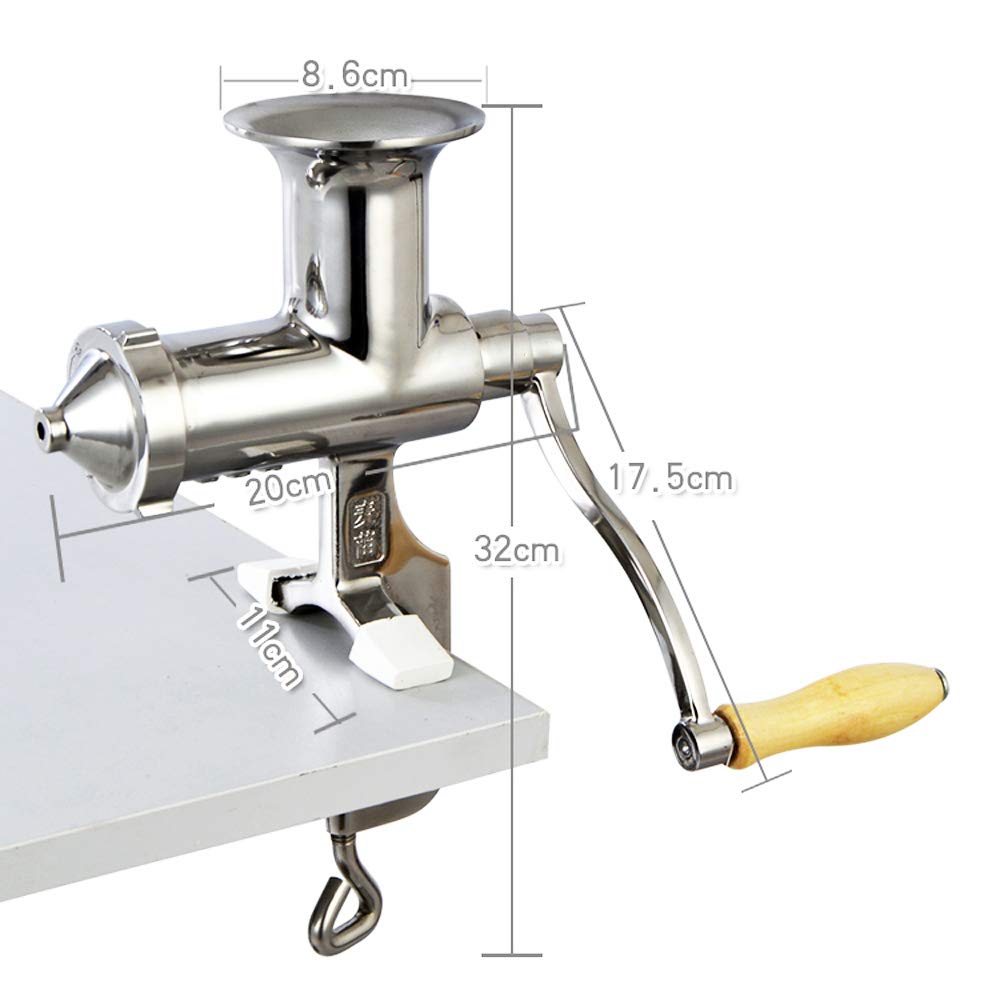 Extracteur de jus manuel en acier inoxydable - Presse-agrumes - Presse-agrumes - Avec pince à vis pour montage sur table - Pour herbe de blé et légumes à feuilles