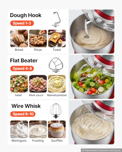 Image of VEVOR 5.3 Qt Tilt Head Stand Mixer 400W Metal Electric Dough Mixer