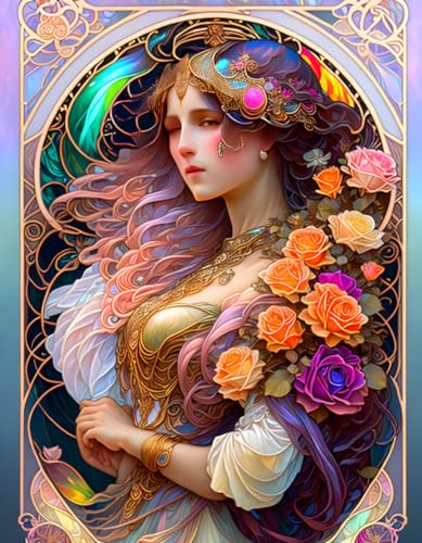 Toile Meechi style Alphonse Mucha pour habiller un grand mur vide