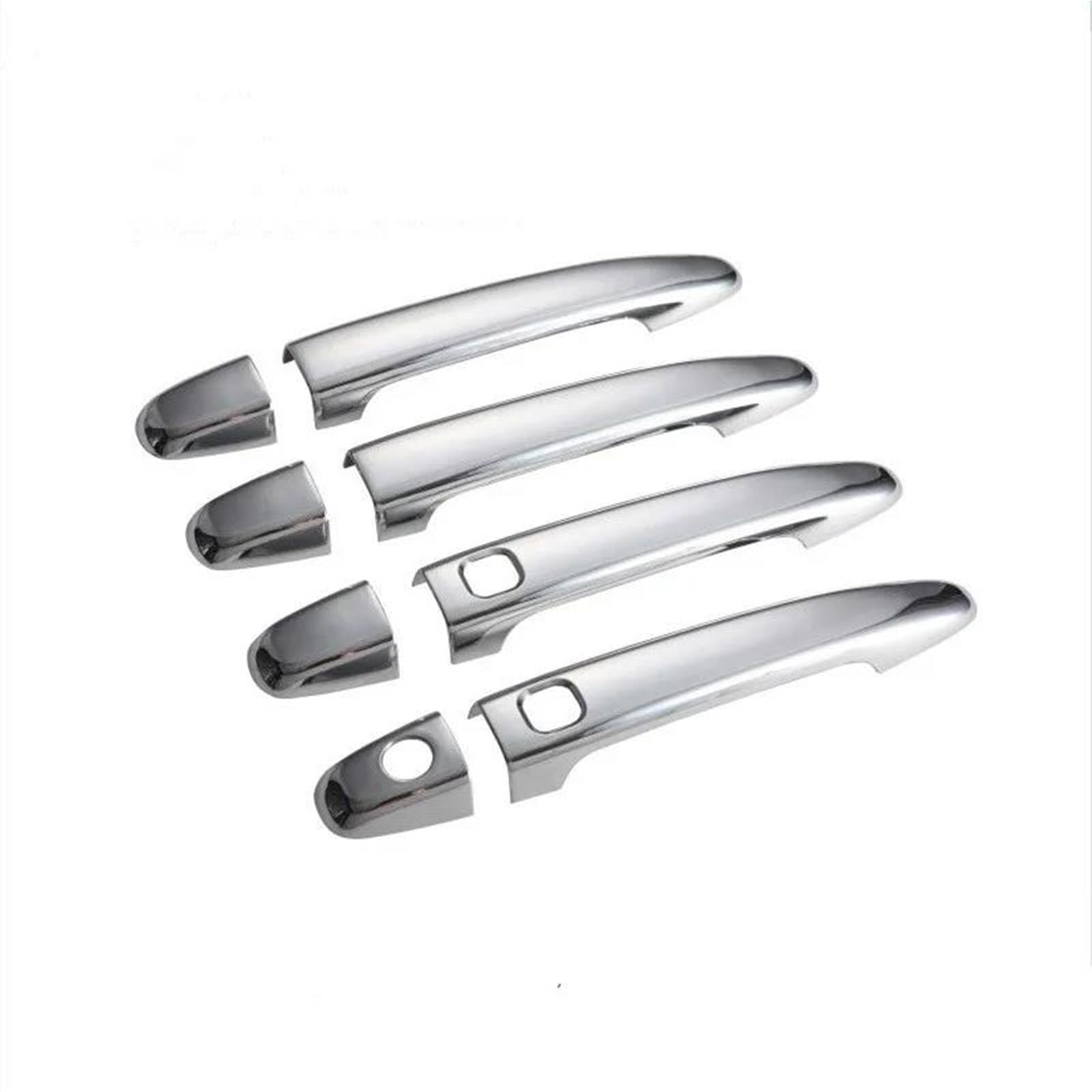 YYTEMD Car Door Handle Cover Trim Overlays Styling Accessories for Toyota for Harrier 2003-2009 Chrome(Silver 2 Buttons)