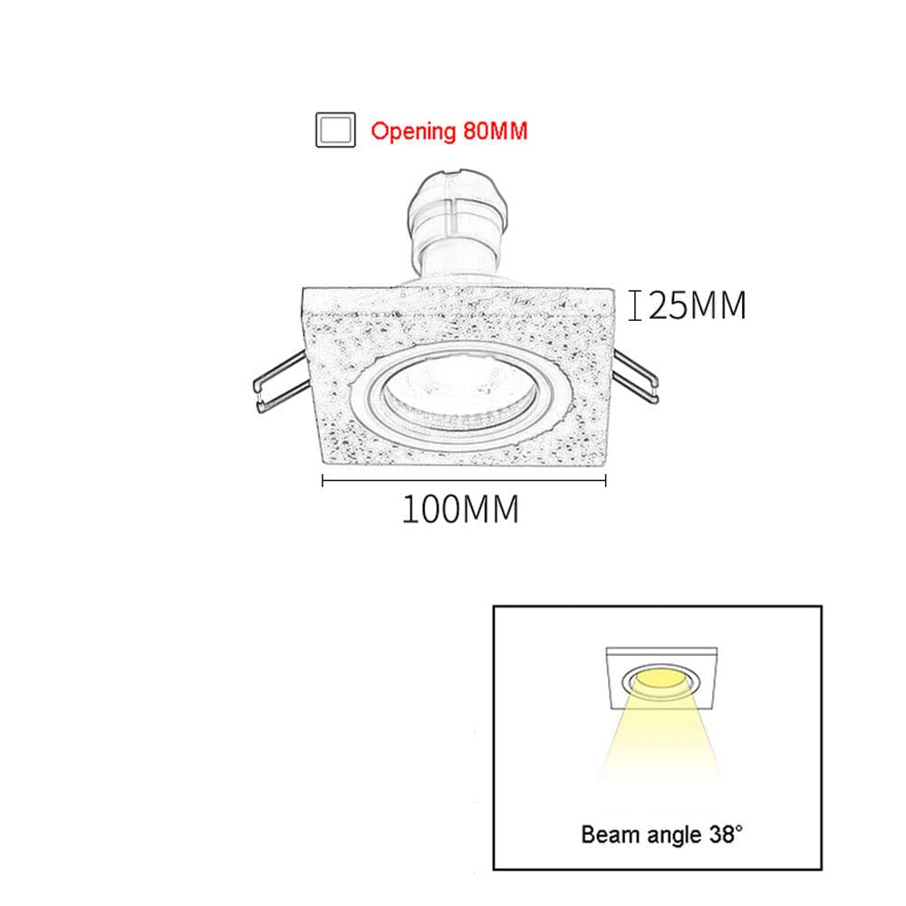Faretti da incasso a LED, faretti direzionali GU10 in cemento industriale, 2 pezzi, lampada da soffitto a filo, luce per esposizione di quadri in galleria, faretti per corridoio del soggiorno - Nero-