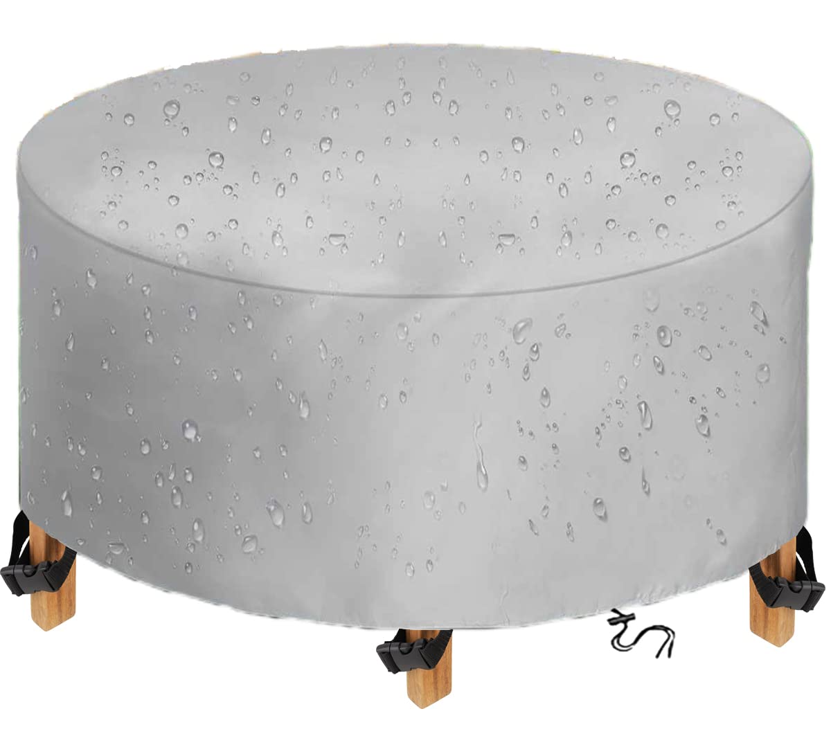 Abdeckung für Gartenmöbel Rund Multi Größe 600D Oxford Abdeckung Gartentisch Wasserdichtes Winddicht Abdeckhaube Gartenmöbel, Schutzhülle für Runder Gartenmöbel Gartentisch D x H Ø 300x85cm