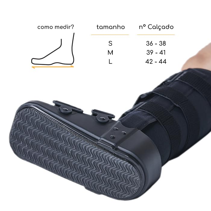 Bota Walker Larga Ortopédica, Inmovilizadora de Pierna, Tobillo y Pie para Fracturas de Tibia y Esguinces Graves, Correas Ajustables, Suela Basculante