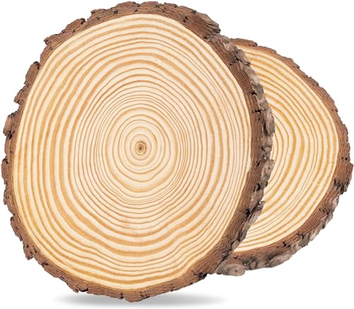 ilauke Holzscheiben 2 Stück, Baumscheiben 20-22 cm durchmesser und 20...